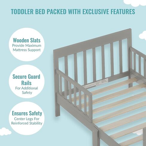 Finn Toddler Bed in Vintage White Oak, Greenguard Gold and JPMA Certified, Non-Toxic Finish, Made of Sustainable New Zealand Pinewood, Wooden Nursery Furniture in Saudi Arabia