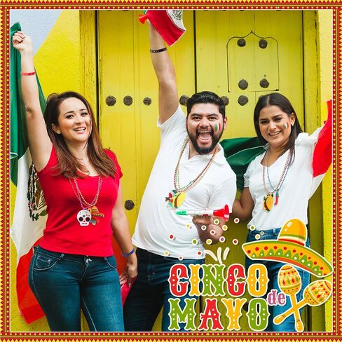 120 Pcs Cinco De Mayo Fiesta Beads Necklaces and Mexican Rubber Bracelets Set for Mexican Fiesta for Party Decorations Mexican Supplies Set in Saudi Arabia