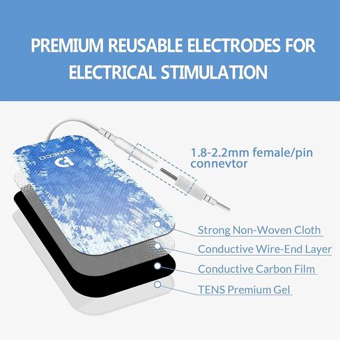 [Cold Pain Therapy] DONECO TENS Unit Pads 2X4 10 Pcs Replacement Pads Cooling Electrode Patches for Cold Physiotherapy and The Treatment of Chronic Local Pain in Kuwait