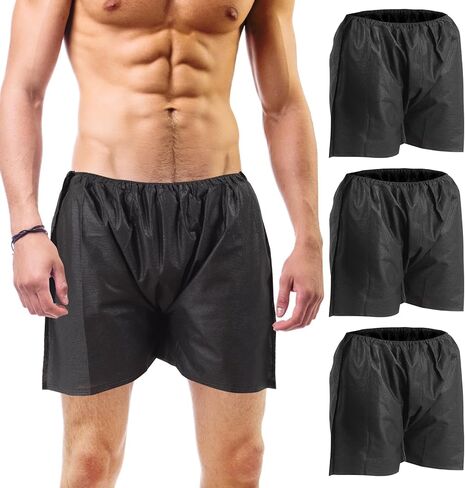 Joengkors 80 قطعة شورت بوكسر سبا للرجال للاستعمال مرة واحدة، ملابس داخلية سوداء غير منسوجة للرجال للاستعمال مرة واحدة، معبأة بشكل فردي للاستخدام مرة واحدة، سراويل ملاكمة ساونا للسفر والتدليك in Kuwait