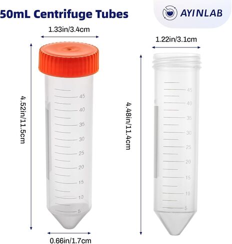 Microcentrifuge Tubes 1.5ml, AyinLab Polypropylene Plastic Tubes 500pcs, Lab Centrifuge Test Tubes with Leak-Proof Snap Caps and Clear Graduated Scale, Non-pyrogenic and DNase/RNase Free in Kuwait