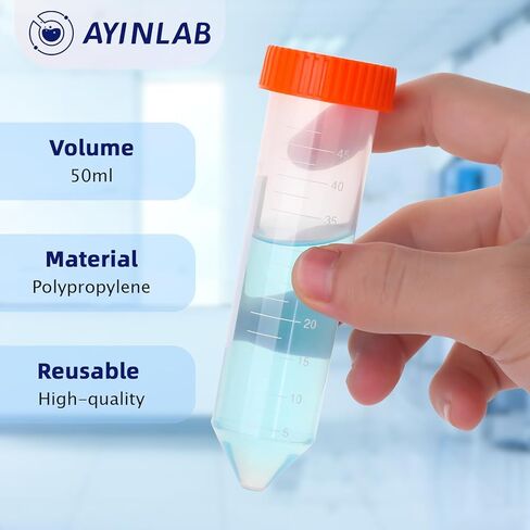 Microcentrifuge Tubes 1.5ml, AyinLab Polypropylene Plastic Tubes 500pcs, Lab Centrifuge Test Tubes with Leak-Proof Snap Caps and Clear Graduated Scale, Non-pyrogenic and DNase/RNase Free in Kuwait