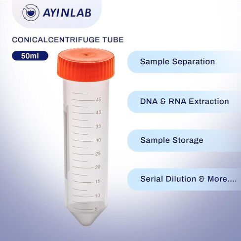 Microcentrifuge Tubes 1.5ml, AyinLab Polypropylene Plastic Tubes 500pcs, Lab Centrifuge Test Tubes with Leak-Proof Snap Caps and Clear Graduated Scale, Non-pyrogenic and DNase/RNase Free in Kuwait