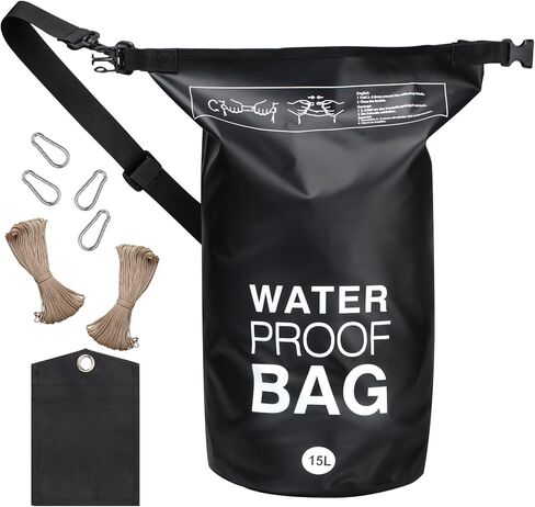 نظام تعليق حقيبة طعام الدب، حقيبة مقاومة للدب لحمل الطعام تتضمن حقيبة دب مقاومة للماء سعة 15 لتر، وحبال نايلون، وخطافات دائرية على شكل حرف D، وجورب روك، وتعليمات in Kuwait