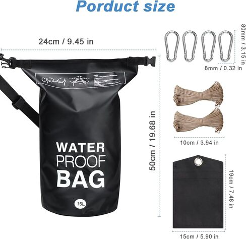 نظام تعليق حقيبة طعام الدب، حقيبة مقاومة للدب لحمل الطعام تتضمن حقيبة دب مقاومة للماء سعة 15 لتر، وحبال نايلون، وخطافات دائرية على شكل حرف D، وجورب روك، وتعليمات in Kuwait