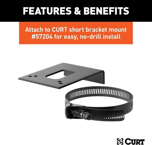 CURT 57208 دعامة تثبيت لأسلاك المقطورة الجانبية للمركبة لـ 4 اتجاهات أو 6 اتجاهات، معطف مسحوق أسود لامع in Saudi Arabia