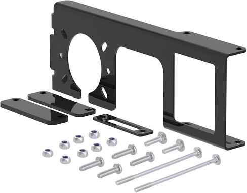 CURT 58000 Easy-Mount Vehicle Trailer Wiring Connector Mounting Bracket for 2-Inch Receiver, 4 or 5-Way Flat, 6 or 7-Way Round, GLOSS BLACK POWDER COAT in Saudi Arabia