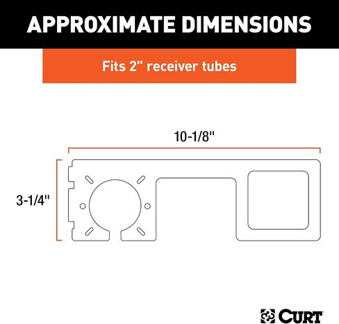 CURT 58000 Easy-Mount Vehicle Trailer Wiring Connector Mounting Bracket for 2-Inch Receiver, 4 or 5-Way Flat, 6 or 7-Way Round, GLOSS BLACK POWDER COAT in Saudi Arabia
