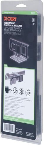 CURT 58000 Easy-Mount Vehicle Trailer Wiring Connector Mounting Bracket for 2-Inch Receiver, 4 or 5-Way Flat, 6 or 7-Way Round, GLOSS BLACK POWDER COAT in Saudi Arabia