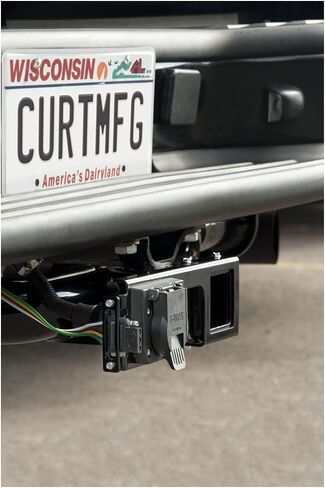 CURT 58000 Easy-Mount Vehicle Trailer Wiring Connector Mounting Bracket for 2-Inch Receiver, 4 or 5-Way Flat, 6 or 7-Way Round, GLOSS BLACK POWDER COAT in Saudi Arabia