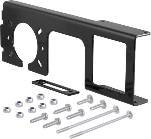 CURT 58000 Easy-Mount Vehicle Trailer Wiring Connector Mounting Bracket for 2-Inch Receiver, 4 or 5-Way Flat, 6 or 7-Way Round, GLOSS BLACK POWDER COAT in Saudi Arabia