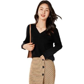 Niiyyjj Woman 100% Cashmere Sweaters Knitted Pullovers Warm Soft Blouse Female Long Sleeve V Neck Jumper in Kuwait