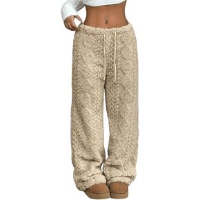 سروال سترة نسائي من GORGLITTER مصنوع من نسيج محبوك بخصر منخفض in Kuwait