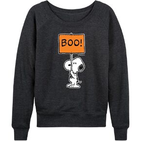 Peanuts - Snoopy Boo Sign - Women's Lightweight French Terry Long Sleeve Shirt in Saudi Arabia