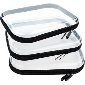 حافظة كبيرة بسحاب صلب وشفاف مكونة من 3 عبوات، وأكياس بلاستيكية بسحاب للتنظيم، وحقائب مستحضرات التجميل، وحقائب تخزين أدوات الزينة للسفر، ومنظم الحرف والفنون، وصناديق BLISS القابلة للتكديس، باللون الأبيض in Kuwait