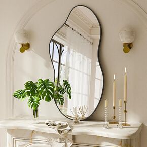 Irregular Wall Mirror 24×40 Inch Wall Mirrors Decorative Gold Modern Asymmetrical Abstract Mirror for Bathroom Bedroom Living Room Entryway Hallway in Saudi Arabia