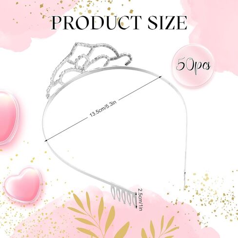 Riceshoot 50 Pcs Tiara Crowns Bulk for Women Crystal Princess Tiara Queen Rhinestone Crown with Comb Silver Bridal Wedding Headband for Women Prom Birthday Party Hair Accessory(Classic Style) in Kuwait