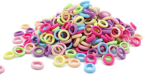 300 Pcs Baby Girls Hair Ties - Small Size Elastic Hair Ties for Baby Girls Infants Toddlers Multicolor Hair Bands Elastic Ponytail Holder (White Black) in Saudi Arabia