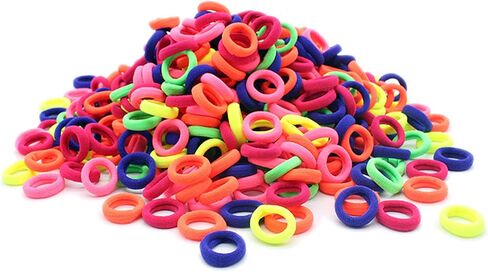 300 Pcs Baby Girls Hair Ties - Small Size Elastic Hair Ties for Baby Girls Infants Toddlers Multicolor Hair Bands Elastic Ponytail Holder (White Black) in Saudi Arabia