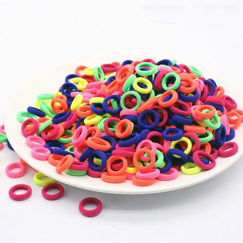300 Pcs Baby Girls Hair Ties - Small Size Elastic Hair Ties for Baby Girls Infants Toddlers Multicolor Hair Bands Elastic Ponytail Holder (White Black) in Saudi Arabia
