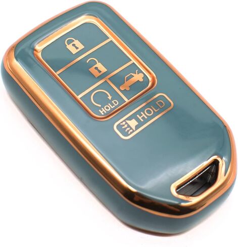 FEYOUN Key Fob Cover Compatible with Honda Accord Civic CR-V Insight Passport Pilot Smart 5 Buttons TPU Remote Keyless Key Fob Case Protection Shell Accessories, Black in Kuwait