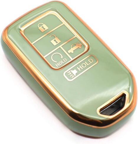 FEYOUN Key Fob Cover Compatible with Honda Accord Civic CR-V Insight Passport Pilot Smart 5 Buttons TPU Remote Keyless Key Fob Case Protection Shell Accessories, Black in Kuwait
