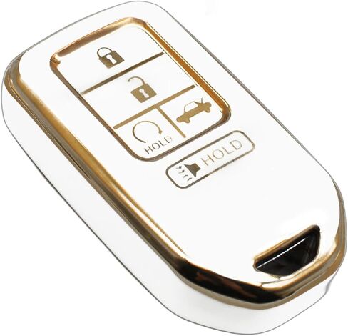 FEYOUN Key Fob Cover Compatible with Honda Accord Civic CR-V Insight Passport Pilot Smart 5 Buttons TPU Remote Keyless Key Fob Case Protection Shell Accessories, Black in Kuwait