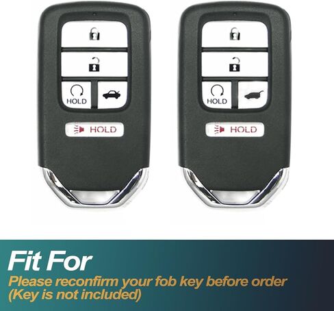 FEYOUN Key Fob Cover Compatible with Honda Accord Civic CR-V Insight Passport Pilot Smart 5 Buttons TPU Remote Keyless Key Fob Case Protection Shell Accessories, Black in Kuwait