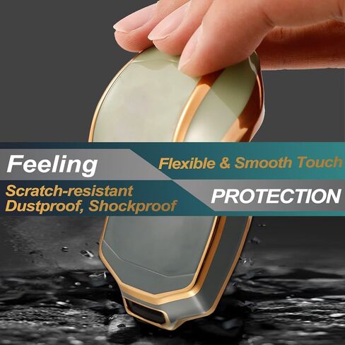 FEYOUN Key Fob Cover Compatible with Honda Accord Civic CR-V Insight Passport Pilot Smart 5 Buttons TPU Remote Keyless Key Fob Case Protection Shell Accessories, Black in Kuwait