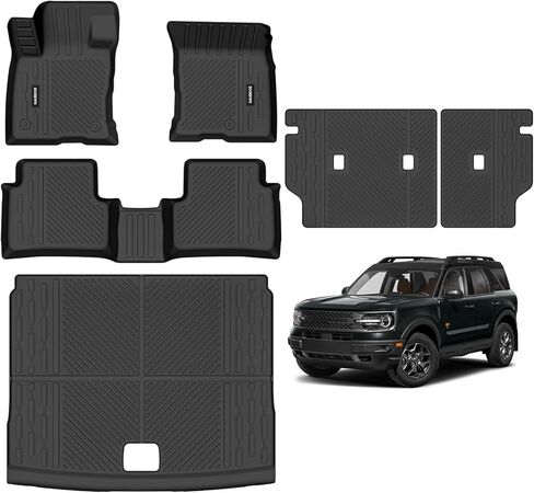 سجادات أرضية Naibeve لـ 2015-2019 Ford Explorer 7 مقاعد - جميع الأحوال الجوية لسجادات أرضية Ford Explorer وبطانة حصيرة الشحن ترقية الملحقات القابلة للطي (سجادات الأرضية + سجادة صندوق السيارة القابلة للطي) in Kuwait