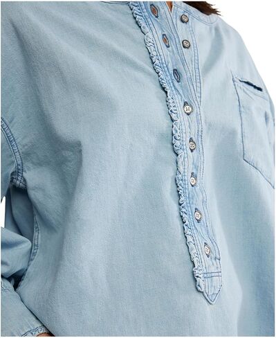 Free People Women's We The Free Denim Dreaming Pullover in Saudi Arabia