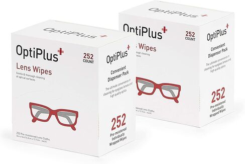 OptiPlus Eyeglass Lens Wipes l Pre-Moistened l Cleaning Wipes for Glasses, Computer & Laptops Screens, Smart Phones, Optical Lens, Goggles, and Watch Screen l Quick-Dry & Scratch-Free | 504 Count in Kuwait
