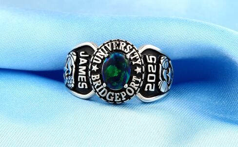 خواتم فئة مخصصة خواتم فئة شخصية بالكامل للنساء أوبال جوهرة الفضة الاسترليني خواتم فئة خواتم للنساء المدرسة الثانوية حجم 5-13 حلقات فئة المدرسة الثانوية النسائية in Kuwait