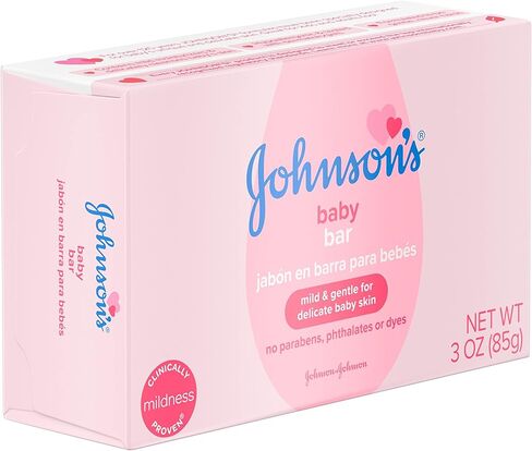 Johnson's Baby Soap Bar Gentle for Baby Bath and Skin Care, Hypoallergenic, 3 Ounce in Kuwait