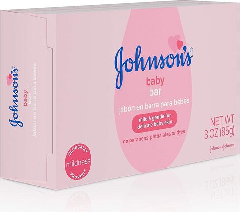 Johnson's Baby Soap Bar Gentle for Baby Bath and Skin Care, Hypoallergenic, 3 Ounce in Kuwait