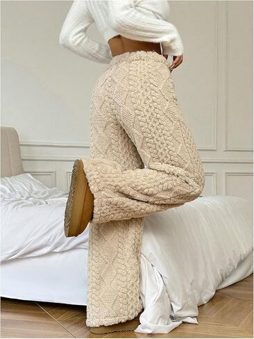 سروال سترة نسائي من GORGLITTER مصنوع من نسيج محبوك بخصر منخفض in Kuwait