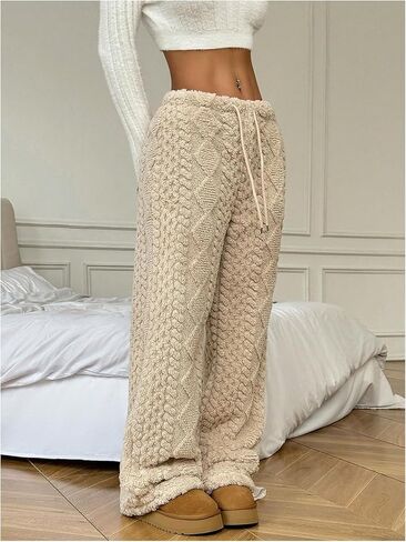 سروال سترة نسائي من GORGLITTER مصنوع من نسيج محبوك بخصر منخفض in Kuwait