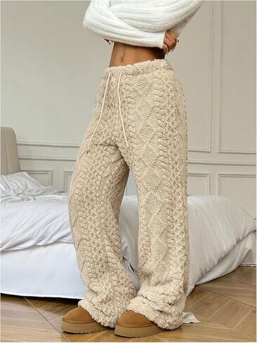 سروال سترة نسائي من GORGLITTER مصنوع من نسيج محبوك بخصر منخفض in Kuwait