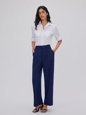 بنطال CIDER نسائي واسع الساق بخصر متوسط ​​كاجوال أنيق in Kuwait