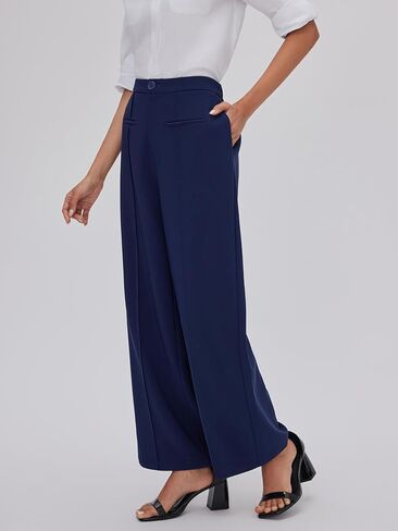 بنطال CIDER نسائي واسع الساق بخصر متوسط ​​كاجوال أنيق in Kuwait