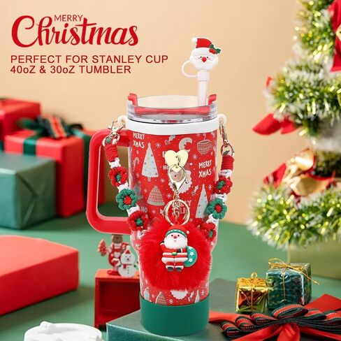 ملحقات الأكواب لكوب ستانلي سعة 30 أونصة و40 أونصة بمقبض، بما في ذلك حزام مقبض زجاجة المياه، وحذاء كوب ستانلي من السيليكون، وغطاء من القش من السيليكون in Kuwait