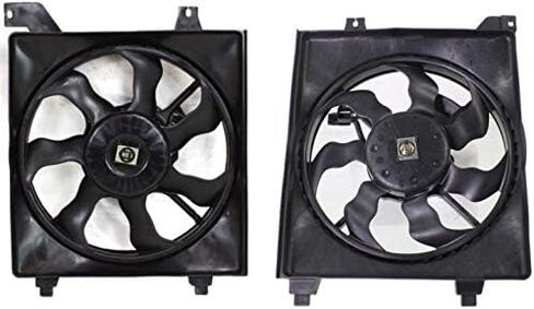 مجموعة مروحة تبريد Garage-Pro مكونة من قطعتين متوافقة مع مشعاع Hyundai Accent 2006-2011 ومروحة مكثف مكيف الهواء in Kuwait