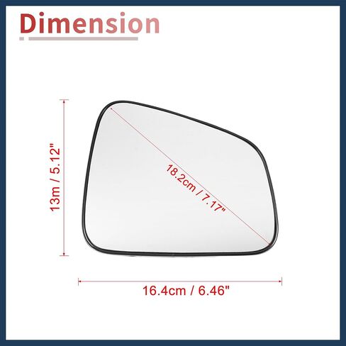 for Chevrolet Trax for Buick Encore - Pack of 1 White Glass Car Rearview Passenger Right Side Heated Mirror Glass Replacement W/Backing Plate Fit in Saudi Arabia