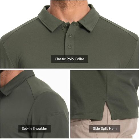 القمصان البولو التكتيكية للرجال القصيرة الأكمام الرياضية الجولف القميص الخفيف الأداء في الهواء الطلق قميص الرياضة in Kuwait