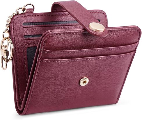 Slim Wallet for Women RFID Blocking Bifold Genuine Leather Credit Card Holder with Zipper Coin Pocket and ID Window (Light Pink) in Saudi Arabia