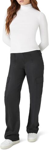 Forever 21 Women's High-Rise Wide-Leg Cargo Pants in Saudi Arabia
