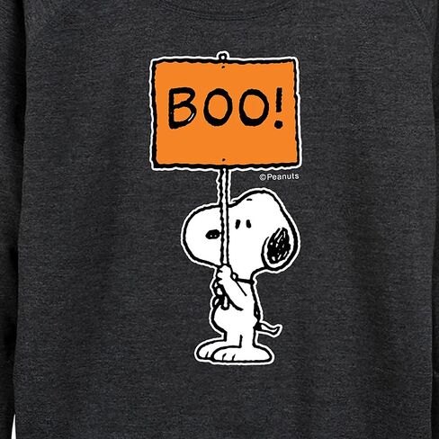 Peanuts - Snoopy Boo Sign - Women's Lightweight French Terry Long Sleeve Shirt in Saudi Arabia