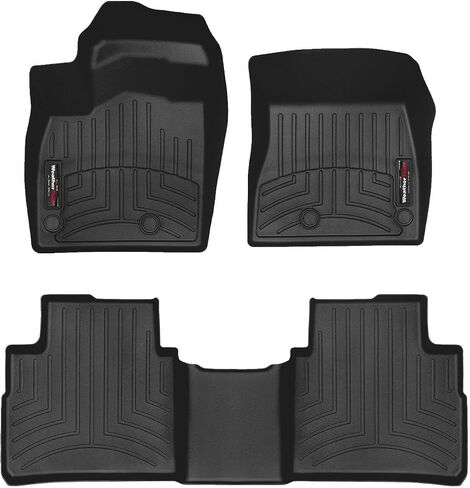 WeatherTech Custom Fit FloorLiners for Nissan Rogue - 1st & 2nd Row (441644-1-2), Black in Saudi Arabia