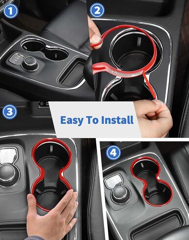 غطاء حامل أكواب ناقل الحركة مناسب لسيارات دودج دورانجو 2011-2020 حامل أكواب أمامي ملحقات داخلية، كروم in Kuwait