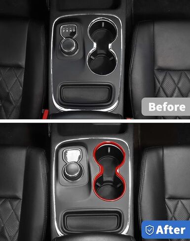 غطاء حامل أكواب ناقل الحركة مناسب لسيارات دودج دورانجو 2011-2020 حامل أكواب أمامي ملحقات داخلية، كروم in Kuwait